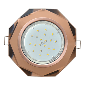 Ecola GX53 H4 Glass черненая медь - янтарь 38x133