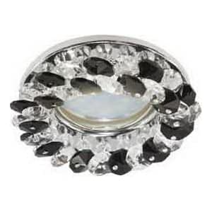 Ecola Light MR16 CD4141 GU5.3 Светильник встр. круглый с хрусталиками Прозрачный и Черный/Хром 50x90