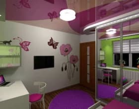 Какие натяжные потолки подойдут в детскую комнату для девочки?