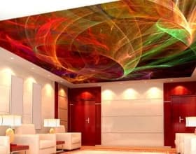 Виды абстракции натяжных потолков с фотопечатью