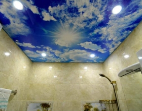  Особенности натяжных потолков с фотопечатью в ванную